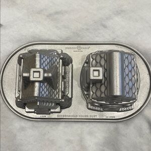 Nordic Ware Silver Gingerbread House Duet Cake Pan new